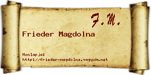 Frieder Magdolna névjegykártya